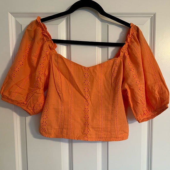 Target Wild Fable Orange Lace Top - Picture 6 of 8